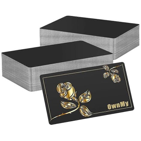 100 cartes de visite vierges en métal pour gravure laser, A (1/5)