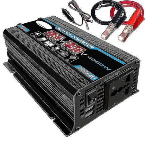 Convertisseur/chargeur onduleur/transformateur double USB pour voiture, 4000 W, 12 V/220 V/110 V. (1/5)