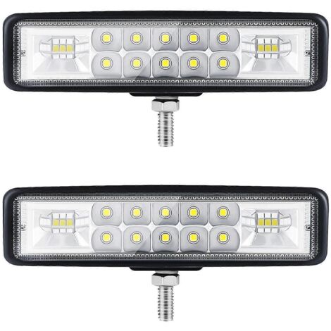 Phare LED 6 rangées pour moto, tracteur et autres véhicules 4x4. 2 rangées, 9-36 V, 120 W, 12 000 lm, 6 000 K. Combinaison projecteur + faisceau large. (1/5)
