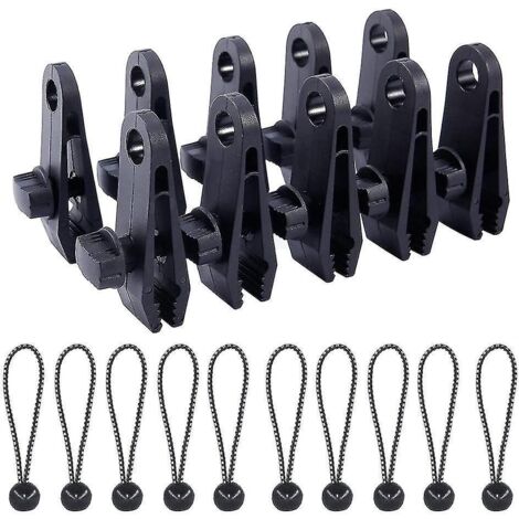 Lot de 10 pinces de bâche réutilisables et ultra-résistantes - À utiliser avec une tente-auvent, un store ou un abri de camping (1/4)