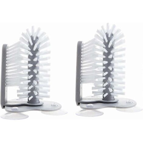 Brosse de nettoyage double face pour verres avec ventouses - Lot de 2 (1/5)