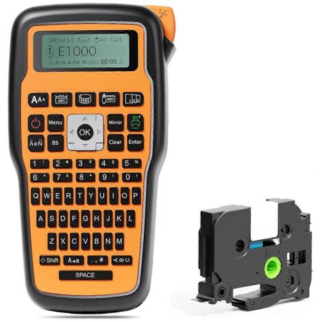 Imprimante d'étiquettes E1000, clavier QWERTY orange (1/5)