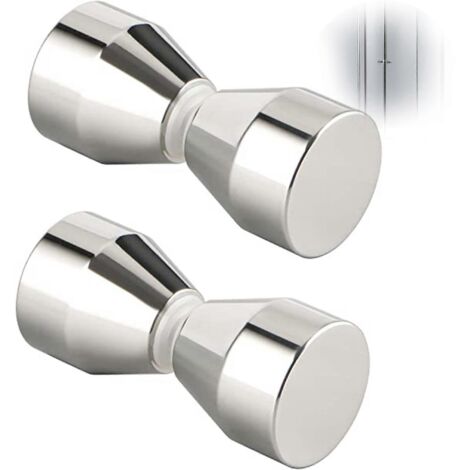 Lot de 2 poignées de porte de douche en alliage d'aluminium argenté. Convient aux portes de douche, portes vitrées, portes de balcon, portes de chambre, bureaux, armoires, etc. (1/5)