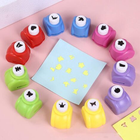 Ensemble de 12 perforatrices de formes variées pour loisirs créatifs, petite perforatrice pour papier pour enfants, perforatrice individuelle pour scrapbooking. (1/5)