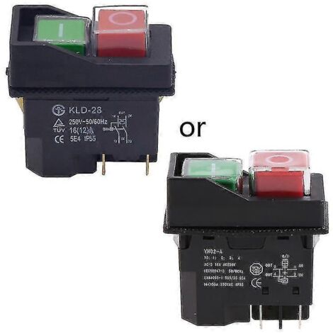Interrupteur à bouton-poussoir électromagnétique 4 broches Kld-28 étanche (1/5)