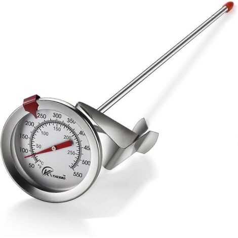 Thermomètre à friture à lecture instantanée, thermomètre à cadran, tige en acier inoxydable de 30 cm (1/5)
