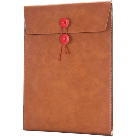 Chemise de classement A4 en similicuir PU avec ficelle, porte-documents, pochette de classement pour projets, porte-documents et porte-documents. (1/4)
