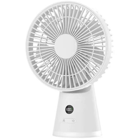 Ventilateur de bureau rechargeable par USB, 5 vitesses, fonctionnement silencieux (1/5)