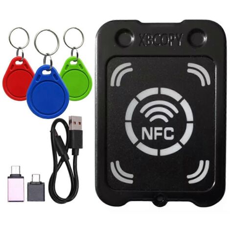 Lecteur de cartes à puce RFID + porte-clés NFC 3xUID (1/5)