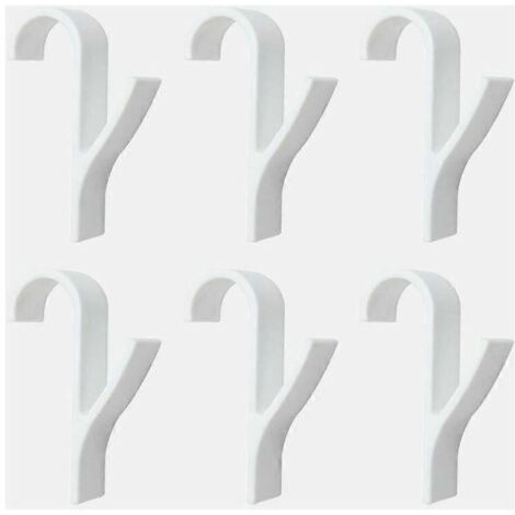 Lot de 6 crochets pour radiateur, crochets pour radiateur de salle de bain et de cuisine, sans perçage, crochets pour porte-serviettes de radiateur, crochets en plastique ABS blanc (1/5)