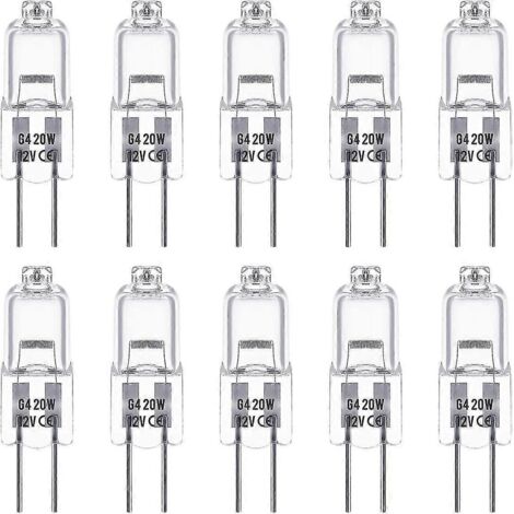 Ampoule halogène G4, 12 V 20 W, éclairage halogène par le bas, blanc chaud 2800 K, à intensité variable (1/5)