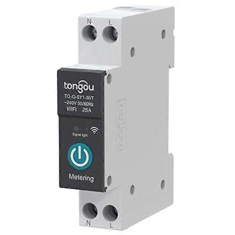 Disjoncteur intelligent Tuya WiFi avec télécommande sans fil, application mobile et affichage intelligent (1/4)