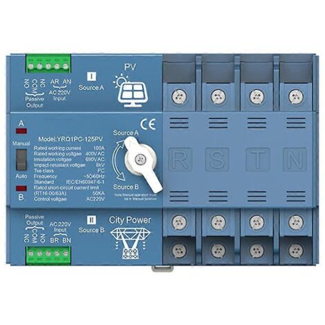 ATS Commutateur de transfert automatique à double alimentation pour onduleur solaire, C (1/5)