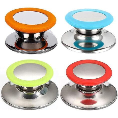boutons de couvercle de casserole, poignée de couvercle de casserole, casserole en acier inoxydable résistant à la chaleur (1/4)