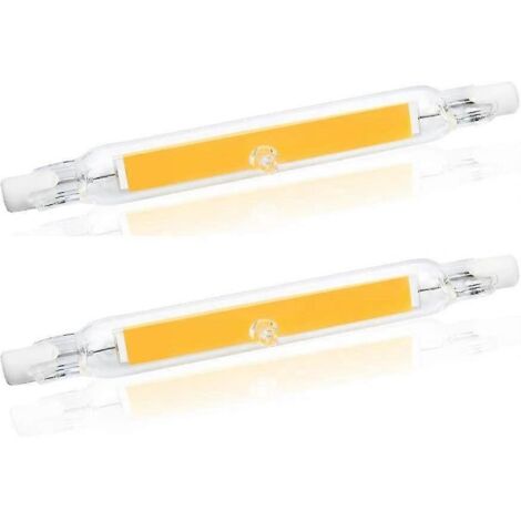 Ampoule LED R7s 78 mm 5 W blanc chaud 3000 K, LED COB linéaire R7s remplaçant les ampoules halogènes crayon 40 W et 50 W, ampoule LED R7s 78 mm extra-plate, lot de 2 (1/4)