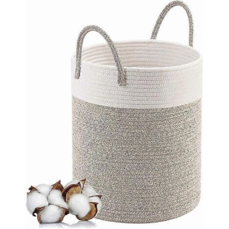 Grand panier à linge pliable avec poignée, panier de rangement pour jouets, panier de rangement avec poignée, fabriqué à la main, 45 x 38 cm (1/4)