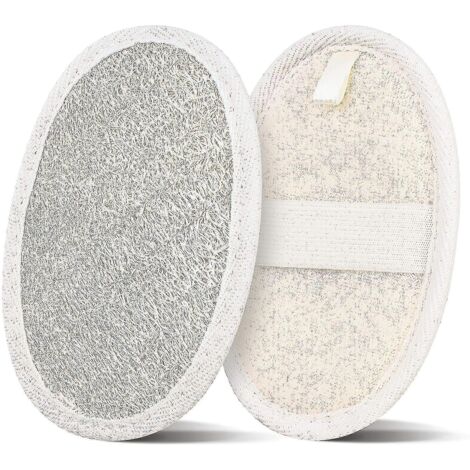 Lot de 2 éponges de luffa, luffa 100 % naturel et tissu éponge exfoliant (1/5)
