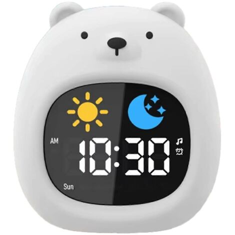 Réveil en forme d'ours pour enfants, idéal pour l'apprentissage du sommeil des tout-petits. (1/5)