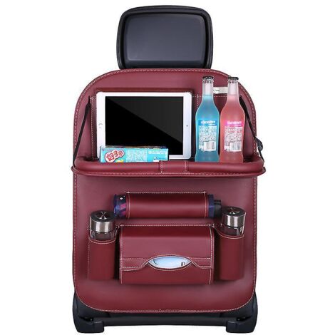 Siège auto (rouge bordeaux), sac de rangement suspendu, rangement pour table et dossier de chaise multifonctions (1/5)