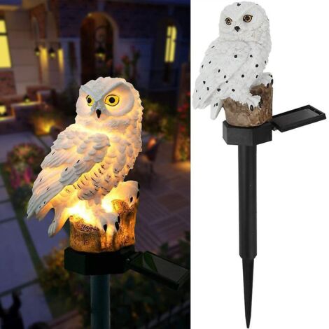 Lampe solaire de jardin, hibou décoratif extérieur en résine avec lampe solaire LED et plumes pour allée de jardin (1/5)