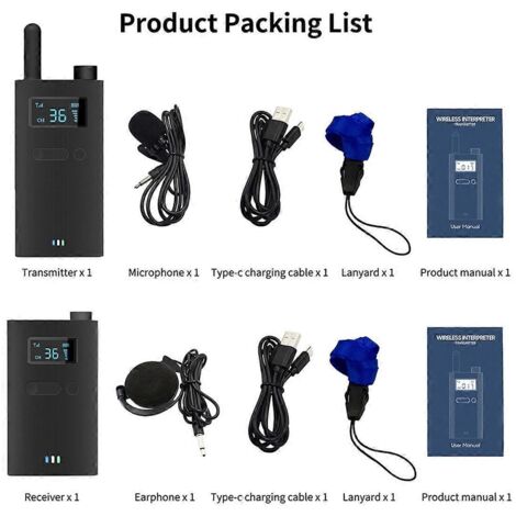 Émetteur audio portable pour système de guide touristique sans fil 2,4 GHz (1/5)