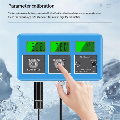 Testeur de qualité de l'eau 7 en 1 avec Wi-Fi : pH, ORP, TDS, EC, température et humidité. (1/5)