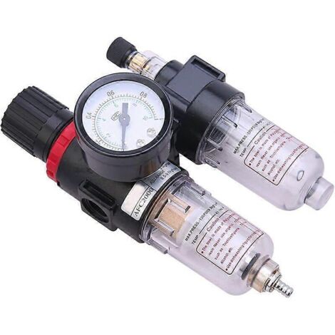Séparateur d'eau pour air comprimé, réducteur de pression pour compresseur 1/4", filtre, régulateur, lubrificateur, piège à humidité, séparateur d'eau (1/5)