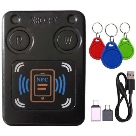 Lecteur/copieur de cartes à puce NFC/RFID + porte-clés 3XUID (1/5)