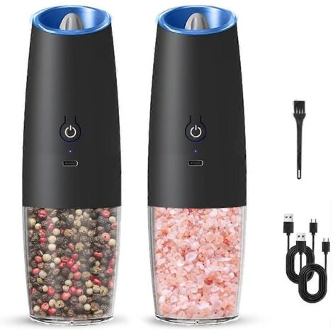 Ensemble de 2 moulins à sel et à poivre électriques rechargeables (1/5)