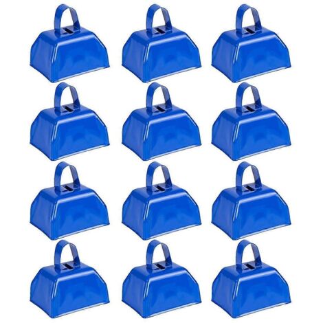 Cloches pour vaches - Lot de 12 cloches en métal bleues (1/5)