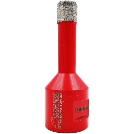Foret diamanté de 10 mm, filetage M14, pour perçage à sec dans le carrelage, le granit et les pierres. (1/4)