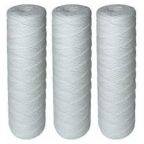 Cartouches filtrantes spiralées pour filtre à eau - Filtration des sédiments jusqu'à 25 microns - Taille standard universelle 10 pouces - Durée de vie : 1 an - Lot de (1/4)