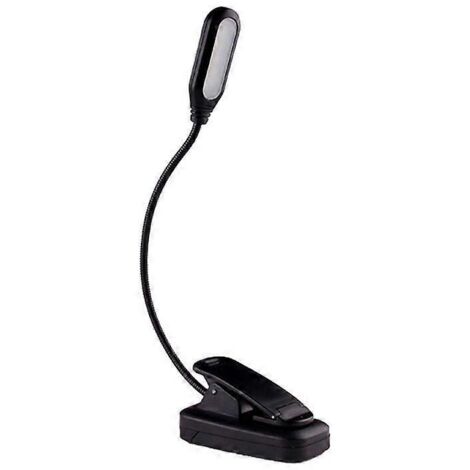 Lampe de lecture LED à pince pour lire de nuit en voyage, lampe de lecture rechargeable à 5 LED, col flexible à 360°, Guazhuni (1/5)
