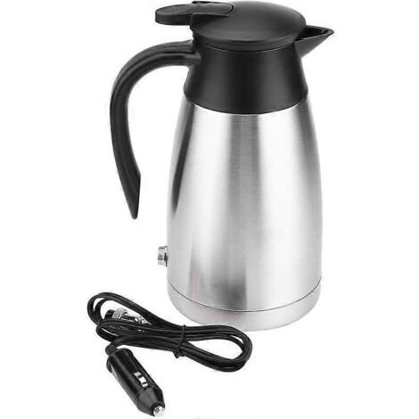 Bouilloire électrique chauffante 1000 ml 12V/24V en acier inoxydable pour voiture ou camion, idéale pour les voyages. Chauffe rapidement l'eau en hiver. (1/4)