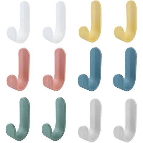 Lot de 12 crochets porte-serviettes, pour salle de bain, cuisine, bureau, chambre d'enfant, anti-taches (1/5)