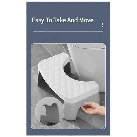 Accessoires de salle de bain pour adultes - Tabouret de toilette amovible gris (1/5)