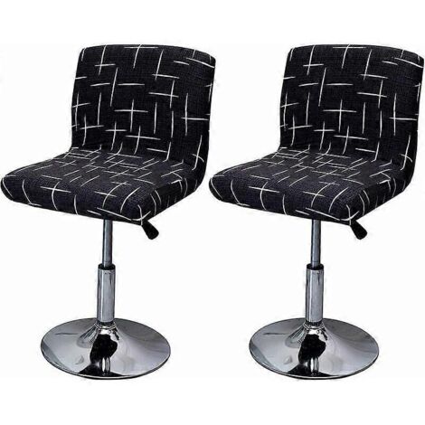 Housse extensible pour tabouret de bar, lot de 2 housses imprimées pour chaise haute de bar ou de salle à manger, protection pour assise de chaise de salle à manger (1/4)