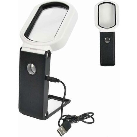 Loupe de table LED sur pied 5X/25X avec support pliable, lampe loupe de lecture éclairée, 3 modes, loupe LED pour la lecture, la réparation, la couture - 85 (1/5)