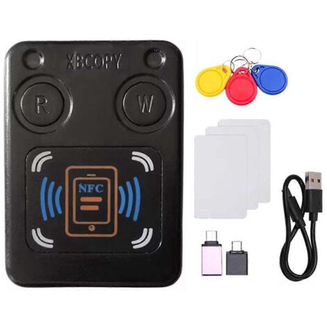 Lecteur/copieur de cartes à puce NFC RFID + porte-clés/carte CUID 3x UID (1/5)