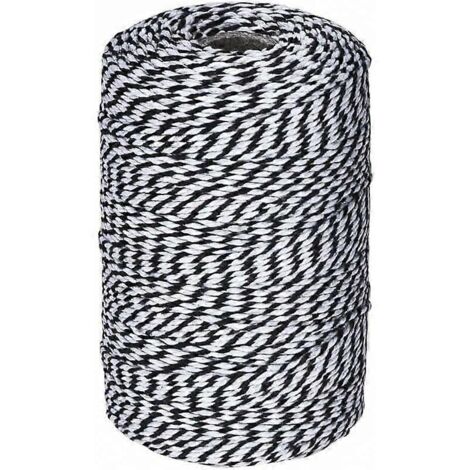 Ficelle noire et blanche, ficelle de boulanger en coton, corde en coton pour les fêtes (1/4)