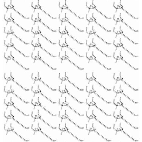 50 crochets pour panneau perforé, crochets pour étagère murale, support de rangement pour outils de garage, crochets de suspension pour étagère murale (1/4)