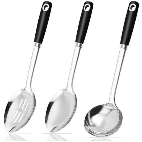 Ensemble de 3 cuillères de cuisine, grandes cuillères de service, cuillère à égoutter (1/5)