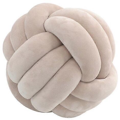 Coussin décoratif moelleux à nœuds, fait main, rond. (1/5)