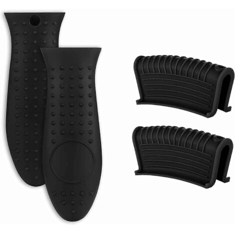 Ensemble de protection pour poignée de poêle en fonte, manchon de support de poêle en silicone, résistant à la chaleur pour la cuisson (1/5)
