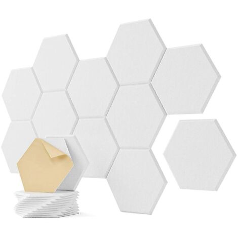 Lot de 12 panneaux acoustiques blancs de 30,5 x 25,4 x 1 cm (12 x 10 x 0,4 pouces) pour chambre à coucher (1/5)
