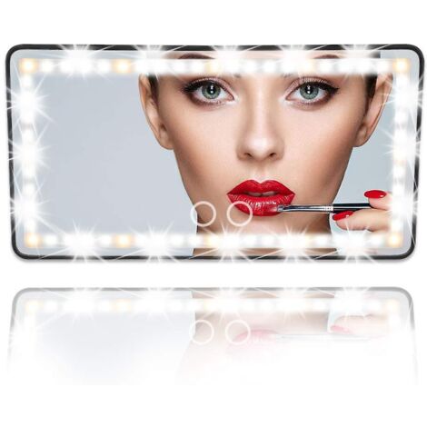 Miroir de courtoisie avec éclairage LED pour voiture, camion, SUV, rétroviseur, lunettes de soleil (1/5)
