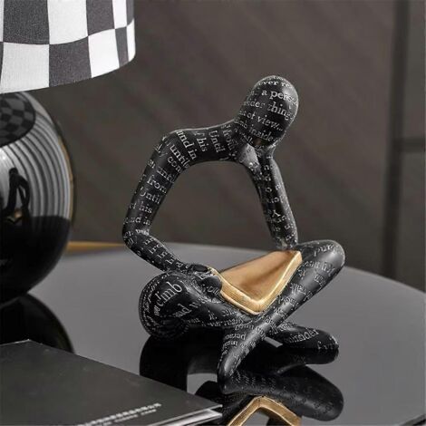 Sculpture abstraite nordique en résine - Statuette de penseur A (1/5)