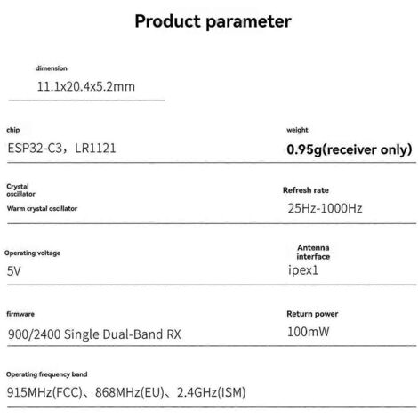 Récepteur double bande ELRS Nano 915M/2,4 GHz pour drone FPV DIY (1/5)