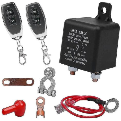 Interrupteur de déconnexion de batterie à distance, interrupteur de déconnexion de batterie sans fil à télécommande, double 12 V 200 A (1/5)
