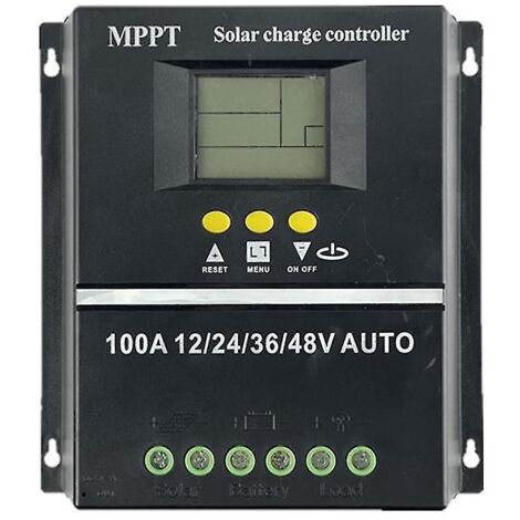 Contrôleur de charge automatique pour panneaux solaires photovoltaïques PWM 100 A (12 V, 24 V, 36 V, 48 V) avec écran LCD MPPT (1/5)